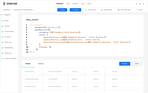 Embedded notebooks for advanced analytics